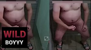 Security guard cums in shower