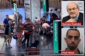 Distressing video shows moment Salman Rushdie was attacked on stage in New York