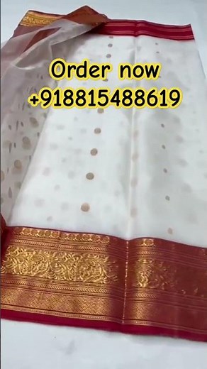 (saree code-AB 646) PURE CHANDERI HANDLOOM SAREE ORDER NUMBER+918815488619
