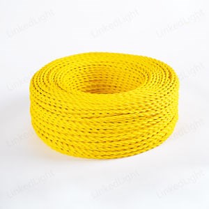 [Hot Item] Yellow 2 Core Cloth Knitted Fabric Weaving Textile Twisted Cable