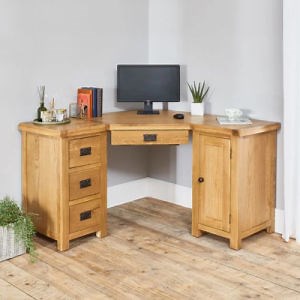 [Hot Item] Manufacturer Unique Design Rustic Oak Corner Computer Desk Home Office Studying Desk