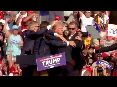 WATCH: The moment Trump was shot in right ear at rally