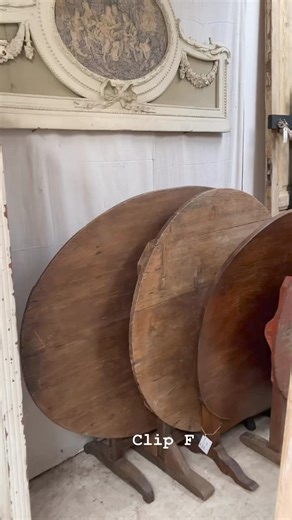 The round and oval wine-tasting tables you see at beginning of this video along with confit jars, doors, gates, are 30% off. Shutters and chopping blocks are 40% off! | Atelier de Campagne LLC