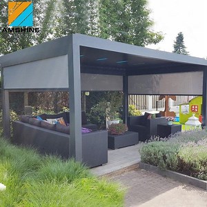 [Hot Item] Garden Patio Roof Cover Automatic Terrace Roof Motorized Aluminum Gazebo Outdoor Sap Louvre Roof with Retractable Side Wall