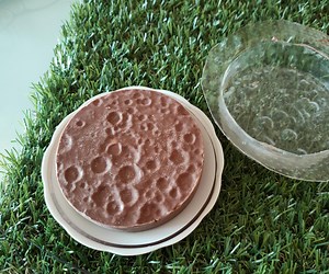 Moon Shaped Chocolate With Hazelnuts, Based on Real 3D Data of the Moon Surface