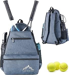 Himal Outdoors Tennis Backpack Tennis Bag - Large Storage Holds 2-3 Rackets and Necessities,Suitble for Women,Men and Teenagers