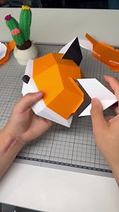 Fox Papercraft 3D – Zorro low poly DIY | pdf, svg, dxf template for paper sculpture | home & office decor | pepakura animal model - Etsy México