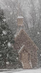 Yosemite Valley Chapel during a winter storm #yosemite #nationalpark #nature #winterwonderland | Dan Kurtzman Photography