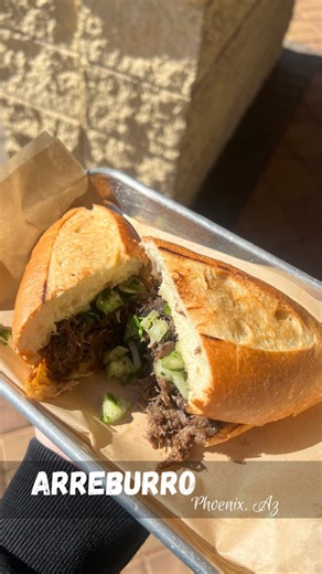 CHIHUAHUA STYLE MEXICAN FOOD 🇲🇽[hosted] If you are looking for simple Chihuahua style Mexican food with tons of flavor, you need to try Arreburro. I loved the Barbaoca Lonche with their hot sauce. 🤤 ▪️ Lonche Barbacoa $10.95▪️ Burritos range from $8-$12.50 depending on meat *add $3.50 to make it a quesadilla *Barbacoa is only available on Friday & Saturday 📍 8240 W Lower Buckeye Rd, Phoenix, AZ 85043 | Tastes Of AZ