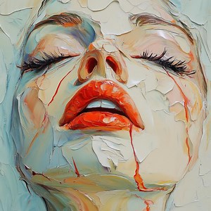 Woman Face Painting Female Portrait - Etsy