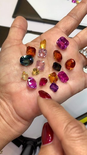 15 sapphires and one perfect ❤️ ruby!!! @colorlineusa has all the colors of the rainbow, the worlds finest sapphires and rubies, waiting for you at @gemgeneve ! Visit them at Booth B81 and be transported into a magical world of colored gemstones. ❤️💙❤️🧡💚🩵#thediamondsgirl#thediamondsgirlxcolorline #colorline#gemgeneve#sapphire#ruby#rainbow#gens#gemstones #gemstonejewelry | Tracey Ellison