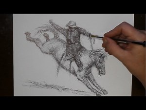 How to Sketch Draw a Rodeo Horse with a Biro Pen - Videos For Kids