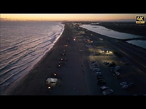 4K Drone at 60fps Footage of Bolsa Chica State Beach Huntington Beach CA July 2025 8 pm Pacific time