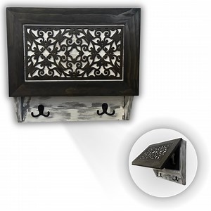 Hidden Gun Safe Wall Decor Rustic Diamond Concealed Pistol Storage With Hat and Key Hooks – Quick Access Handgun and Coat Rack - Etsy