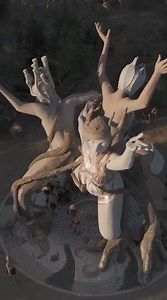 Dancer is a new permanent monument by artist Daniel Popper - artist and his team. Created for Boomland in Idanha-a-Nova, Portugal, unveiled at the biannual visionary art and music gathering, Boom Festival. Standing 12 meters tall and located in the Sacred Fire area of the grounds. The sculpture is crafted from reinforced concrete, ceramic, and mirror mosaic, embodying the three-headed goddess—a symbol of connection, joy, and the eternal rapture of dance. Renowned for his monumental works that fu