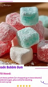 "Yes, you can really make this Homemade Bubble Gum Gather your little ones for a delightful kitchen adventure that's sure to bring smiles and laughter. There's something magical about creating your own bubble gum right at home! Ingredients: - 1/4 cup gum base pellets (or chopped gum base blocks) - 2 tbsp powdered sugar, plus extra for dusting - 1 tbsp light corn syrup - 1/2 tsp glycerin (food grade) - 1/2 tsp natural flavor oil (peppermint, fruit, or bubble-gum flavor) - 1–2 drops food coloring