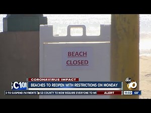 Beaches to reopen with restrictions on Monday