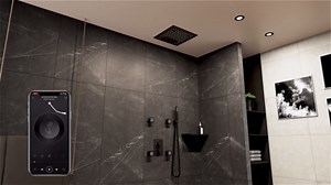 Thermostatic Shower System, 12 Inch LED Full Body Shower Systems In Wall with Body Jets, Smart Rainfall Shower System with Handheld Spray Set, Matte Black