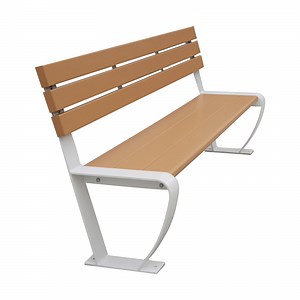 [Hot Item] Outdoor Garden Park Furniture Outside Street Metal Frame Composite Wood Slats Bench