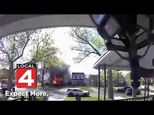 Police: Speeding driver crashes into Detroit home, sparks fire