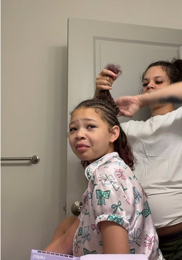 What color should she do next? #haircareroutine #haircolorist #hairstyleideas #morningroutine #kidshairstyles