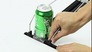 Jahy2Tech 5 Rows Soda Can Organizer for Refrigerator Automatic Pusher Glide Holds up to 30 Cans Self Pushing Drink Organizer Black