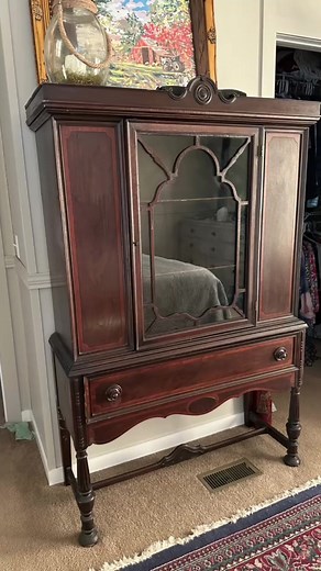 This beautiful antique china cabinet is available for purchase! It will be finished and ready for her new home this weekend! DM me today to claim with a deposit. | Uncovering Treasures | Facebook