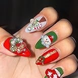 Handmade Acrylic Press On Nails Almond, 3D Press On Nails Medium, Ocean 3D Blue Nails French Tip Flower Bubble Preal For Women Gift, Reusable Stick On Fake Nails Kit With Nail Glue (Ocean Bloom-L)