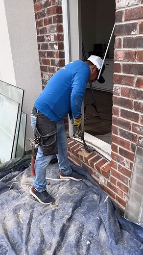 Brick exterior? No problem. We took out this aluminum eyebrow window with precision. Click here -> @windowworlddallas_fortworth then click the link in bio to schedule a free estimate #windows #windowremoval #replacementwindows #windowworld #windowinstaller | Window World of Dallas-Fort Worth