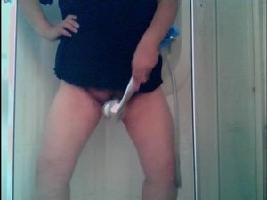 Half dressed shower masturbation