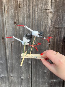 Handmade Stork Figurine | Hazelnut Shell & Wood Clothespin Toy - Etsy Canada