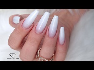 Faded French manicure nails. Easy ombre french nails for beginners using sponge. Babyboomer Nails