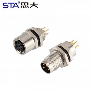 [Hot Item] M8 Female Male Panel Front Back Mount PCB Socket Receptacle Waterproof Connector