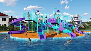 [Hot Item] Large Outdoor Multifunction Commercial Plastic Pool Play Equipment Kids Playground Park Water Slide