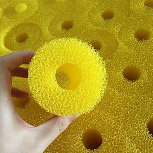 [Hot Item] PU Reticulated Open Cell Yellow Cylinder Foam Sponge Filter