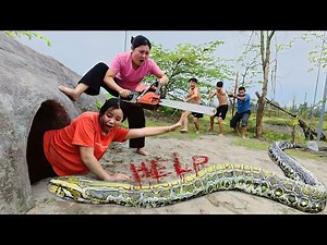 Brave Expert Rescues Tribal Girl from Anaconda in a Cave