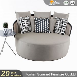 [Hot Item] Newest Design Outdoor Leisure Upholstery Fast Dry Foam Garden Hotel Resort Villa Home Patio Fabric Round Daybed