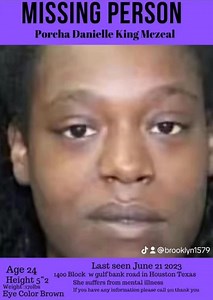 Porcha Danielle King Mczeal and I was twenty-four years old when she went missing on June 21, 2023 | Missing Black People “The Forgotten”