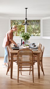 2.5K views · 18 reactions | A timeless timber dining table takes centre stage, as the aroma of a home-cooked meal fills the air, laughter and joy resonate throughout this inviting dining haven, creating memories to treasure for years to come. | Provincial Home Living | Facebook