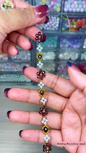 2.6K views · 110 reactions | How to Make Beautiful Purple , White and Gold Bracelet | Wedding Decoration Ideas | Facebook