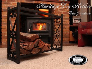 HERITAGE Indoor Log Rack / Wood Holder FIREWOOD STORAGE - Products & Store Wood Stoves Fireplace Accessories WOODFIRESTOVE