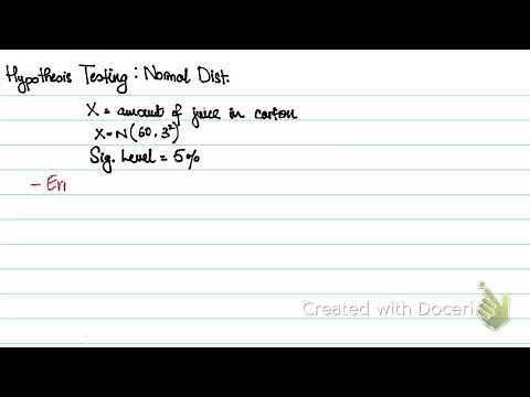Hypothesis Testing: Normal Distribution (Errors)