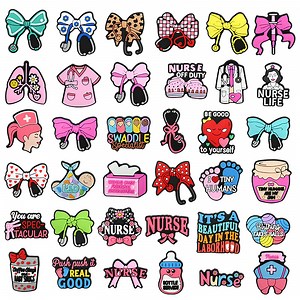 [Hot Item] Obstetrics and Gynecology Medical PVC Soft Rubber Drip-Molded Detachable Decorative Buckle Holes Shoes Flower Shoe Buckle DIY Pink Accessories in Stock.