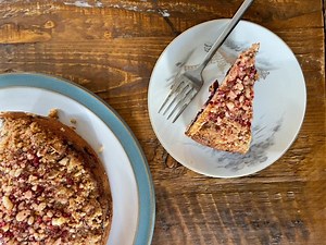 Brown Butter Cherry Coffee Cake