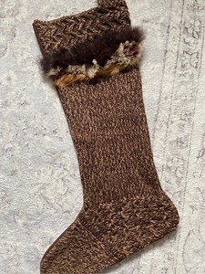 Upcycled, Pure Wool Sweater Christmas Stocking, Vintage Fur Trim - Etsy