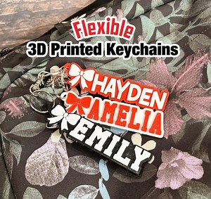 Flexible Cheerleading 3D Printed Keychain - Custom Key Chain - Name Keychain - Custom Key Ring - Custom Name Keychain - FLEXIBLE BOW - Etsy