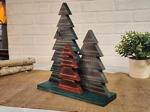 Modern Rustic Wood Christmas Tree Decor, Farmhouse Tabletop Trees, Wood Holiday Mantle Decoration - Etsy Canada