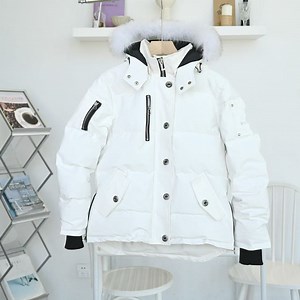 [Hot Item] Down Parkas Moose Down Jacket Mens Fur Collar Parka Winter Waterproof White Duck Coat Cloak Fashion Men and Women Couples Casual Version
