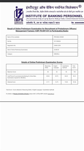 My IBPS PO score card 🙂 normalisation 🙄#ibpspo