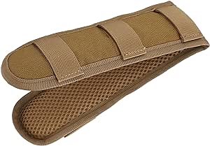 HAOX Shoulder Strap Padding, Molle Strap Easy Connection Mesh Cloth Liner for Shooting(Khaki)
